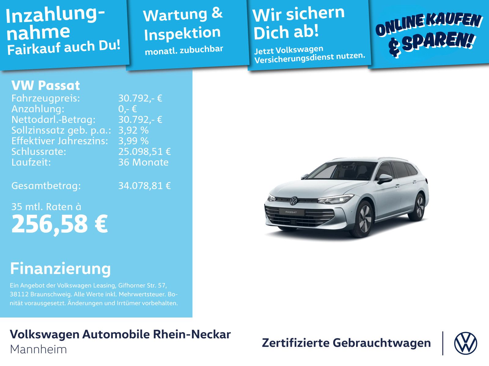 VW Passat Business 1.5 eTSI DSG Navi AHK Kamera uvm