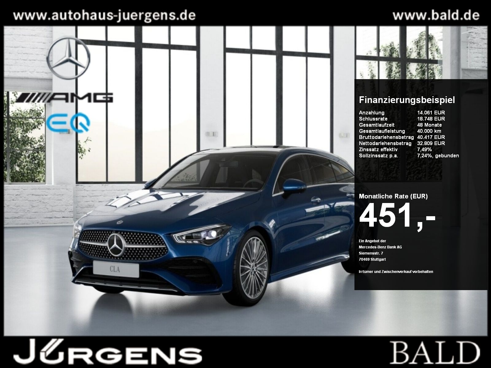 MERCEDES-BENZ CLA 250 4M SB AMG+Dist+Burm+MLB+Pano+Technik Pak