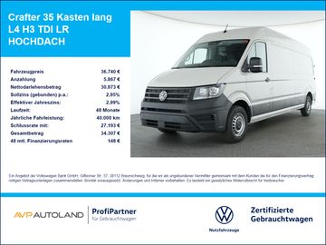 Volkswagen Leasingangebot: Volkswagen Crafter 35 Kasten lang L4 H3 TDI LR HOCHDACH