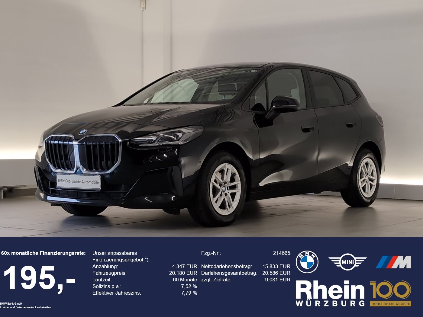 BMW 218d Active Tourer Navi/LED/AHK/RFK/SHZ Navi/LED