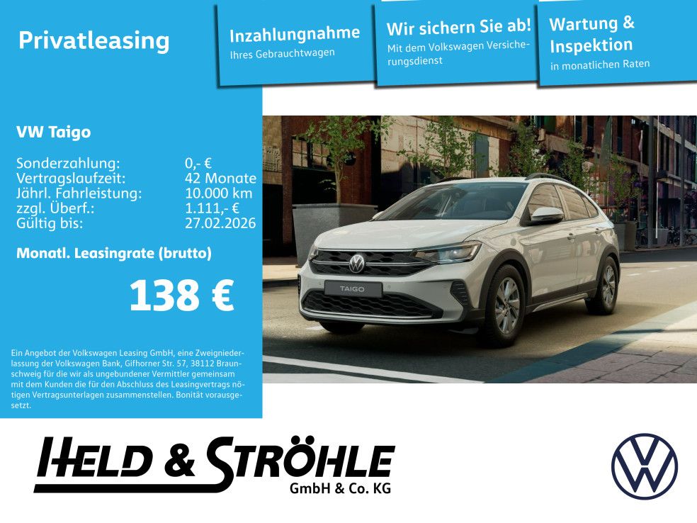 Volkswagen Taigo Life All Star Leasing