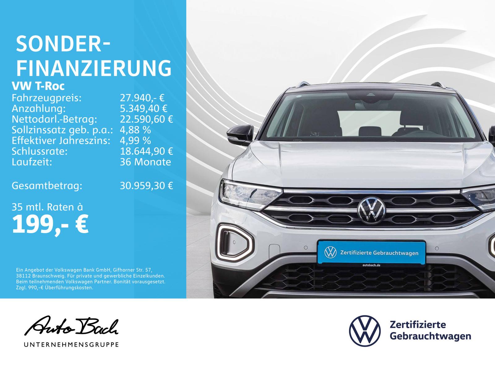 Volkswagen T-Roc 1.5 TSI DSG Style, Navi, LED, ParkAssist,