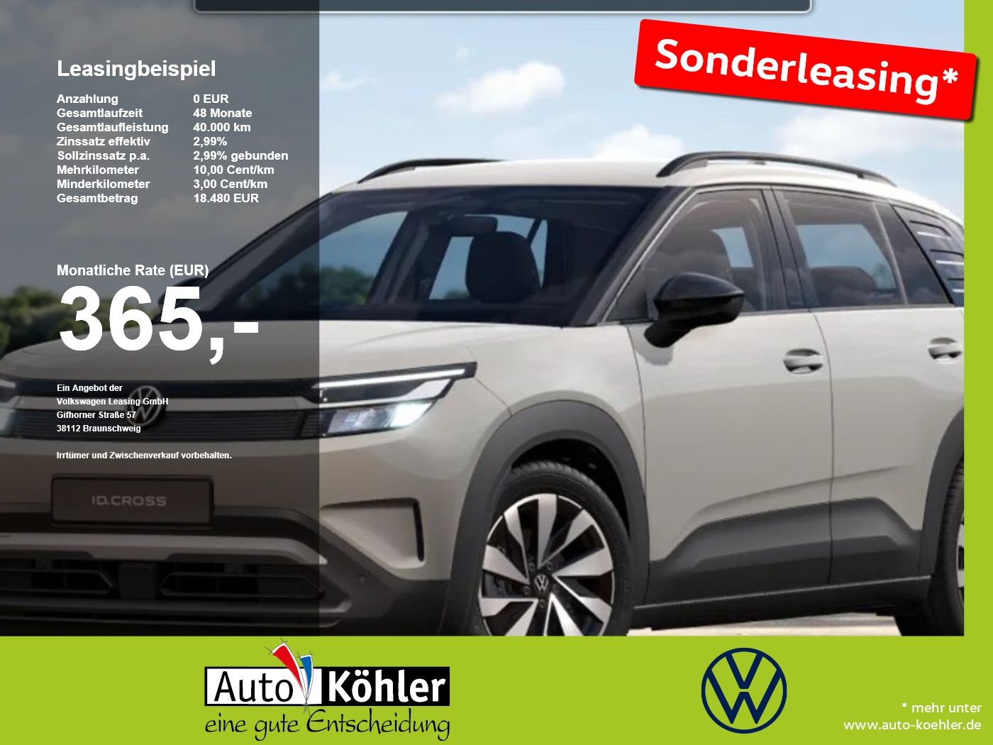 Volkswagen ID. Cross Life (211 PS) 52 kWh CarPlay/Kamera