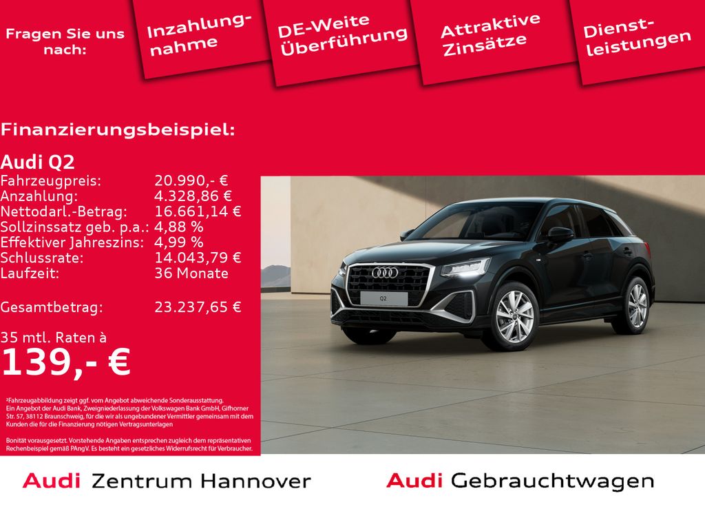Audi Q2 30TFSI S line Kamera AHK virtual Navi DAB