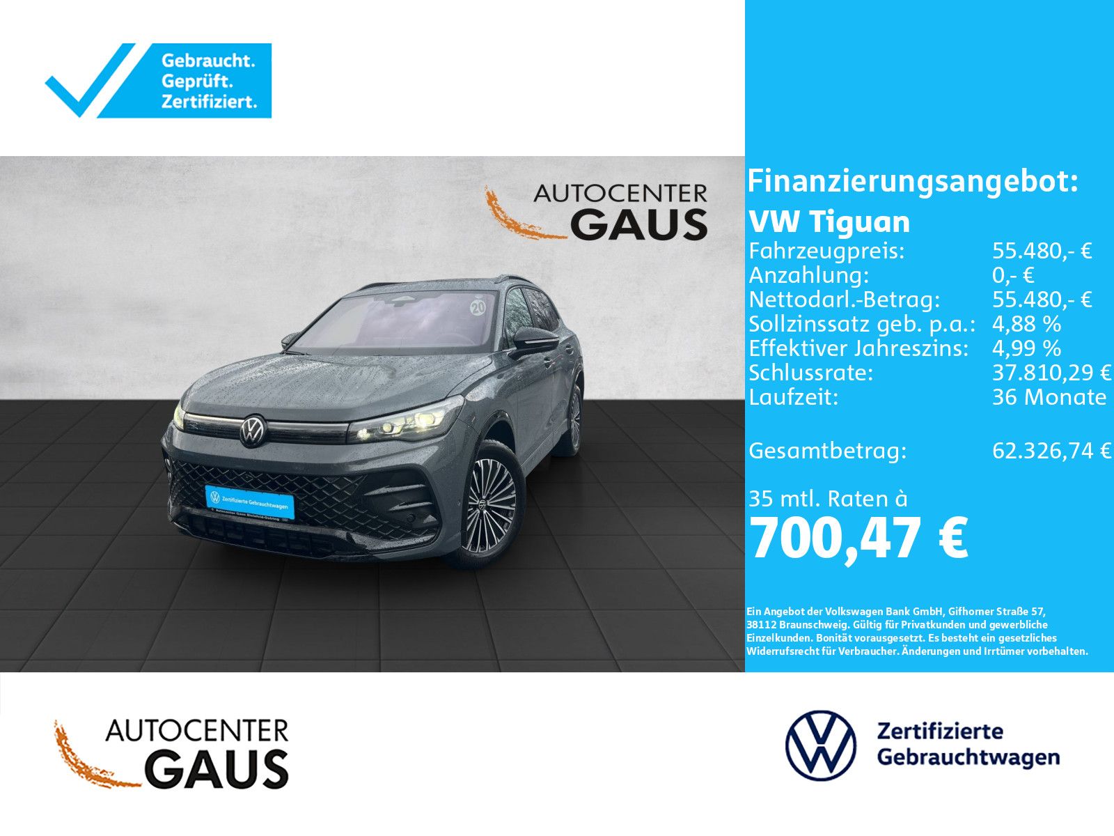 Tiguan R-Line 2.0 TDI DSG 4M AHK*Navi**Pano*Blac