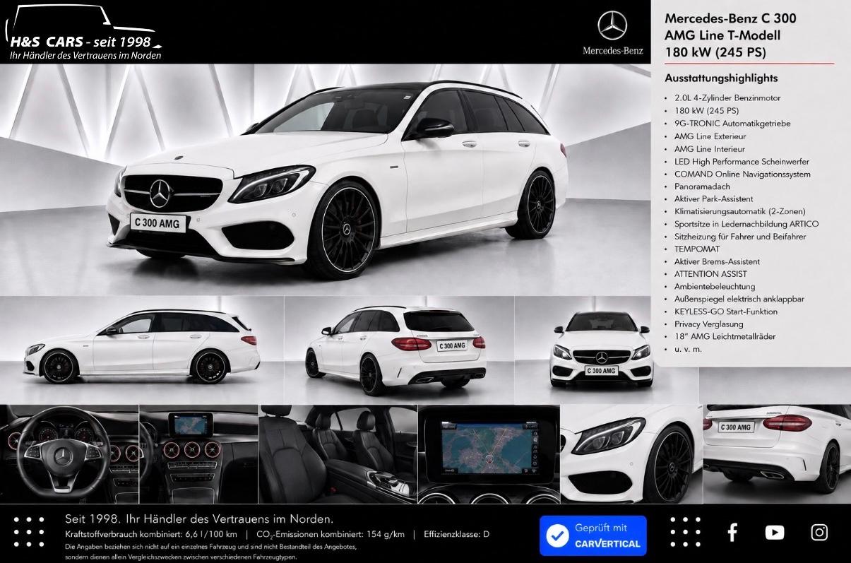 Mercedes-Benz C 300 T AMG ILS NAV PANO TOTW AKT. PARK MB SERV