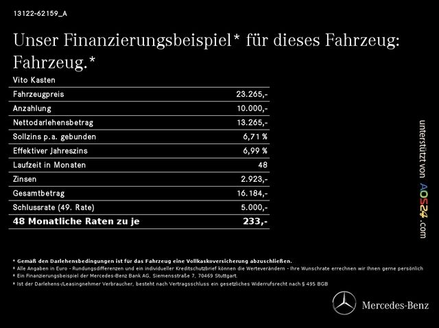 Mercedes-Benz Vito Kastenwagen 110 Parkassistent Klima