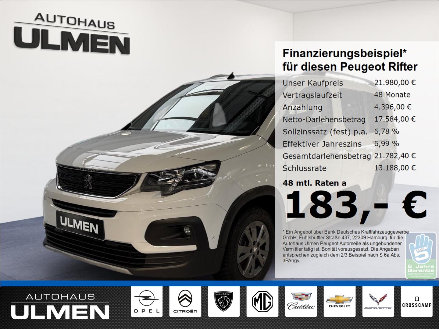 Peugeot Rifter Allure Pack L2 131 Rückfahrkamera Apple C