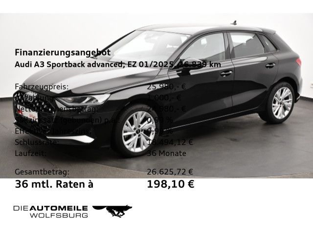 Audi A3 Sportback 30 TFSI advanced AHK/Business/Sound