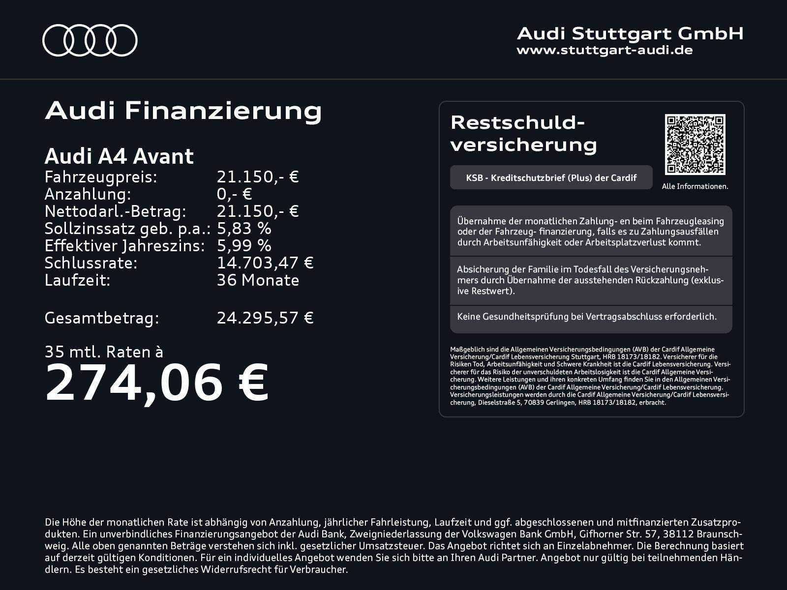 Audi A4 Avant 35 TDI LED Sitzheizung DAB PDCplus