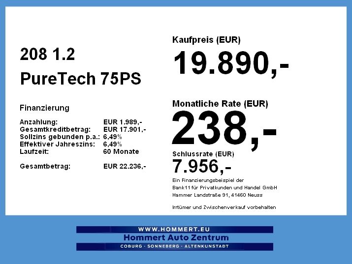 Peugeot 208 1.2 PureTech 75PS *LM*LED*Sitzheizung*Klima*