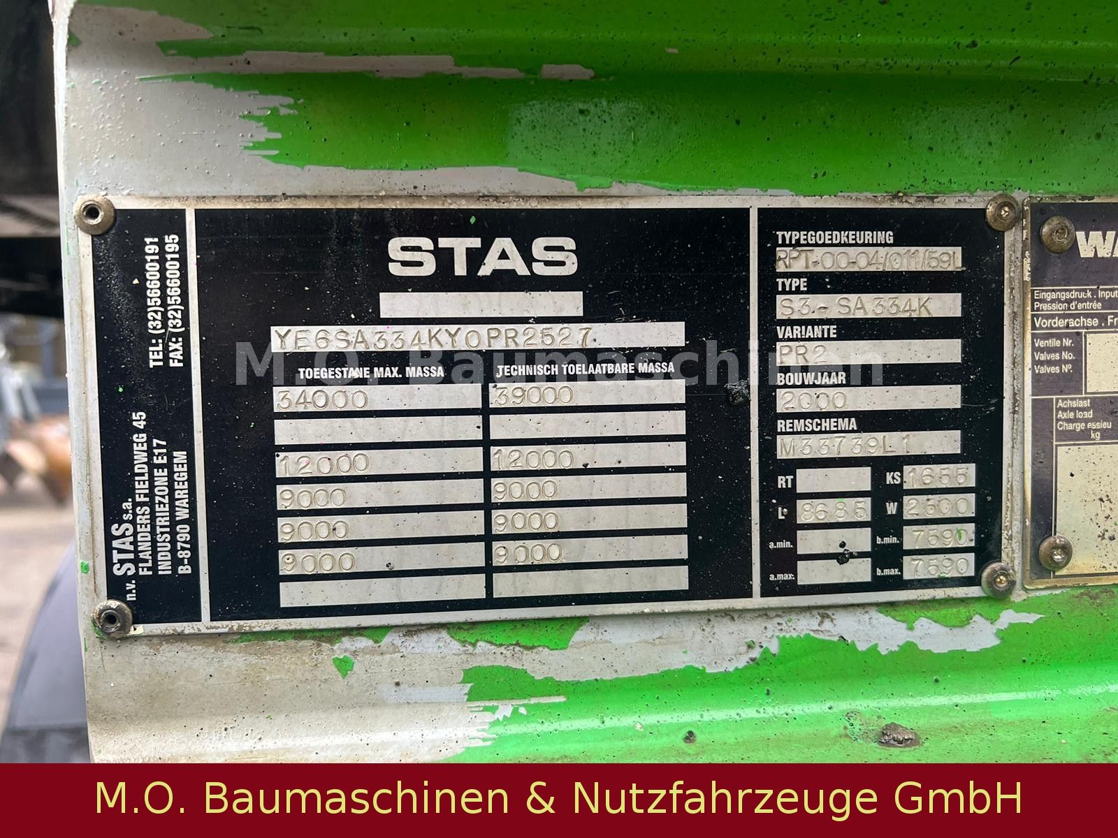 Fahrzeugabbildung Stas S3SA334K / 3 Achser / Luft / Plane / ALU /