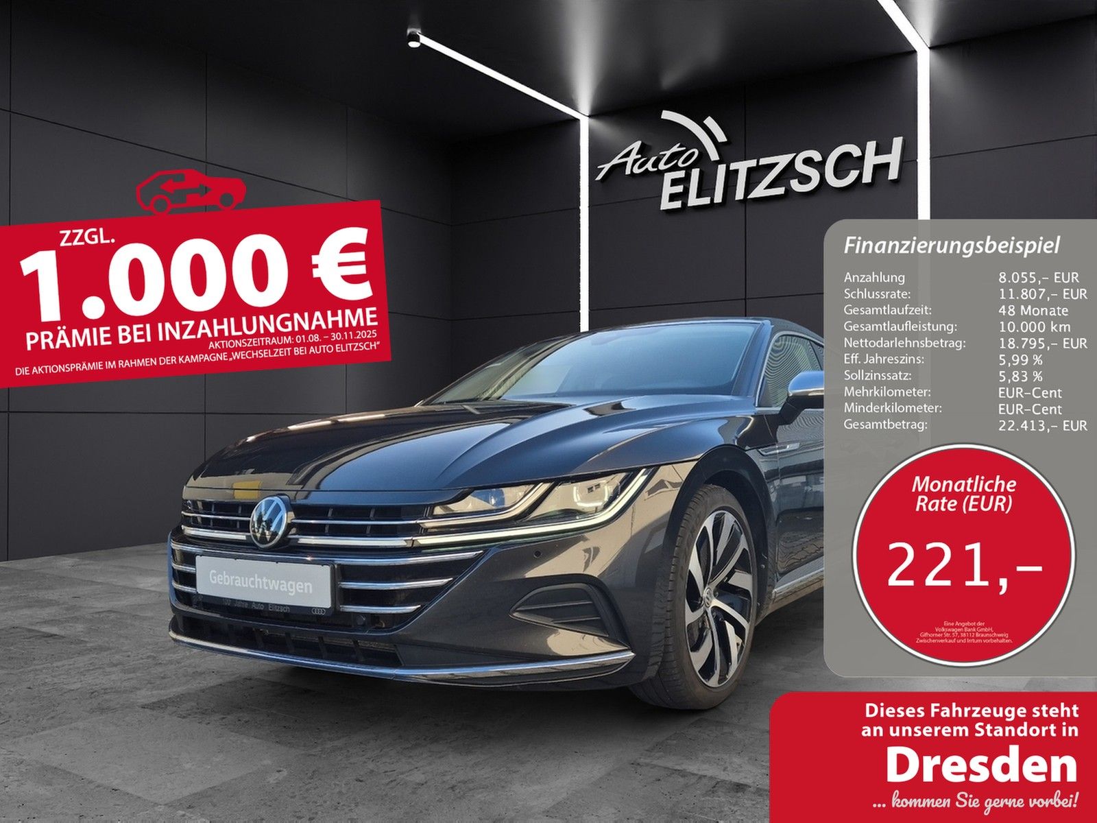 Fahrzeugabbildung Volkswagen Arteon SB TDI Elegance DSG 4M LED AHK Navi AID A