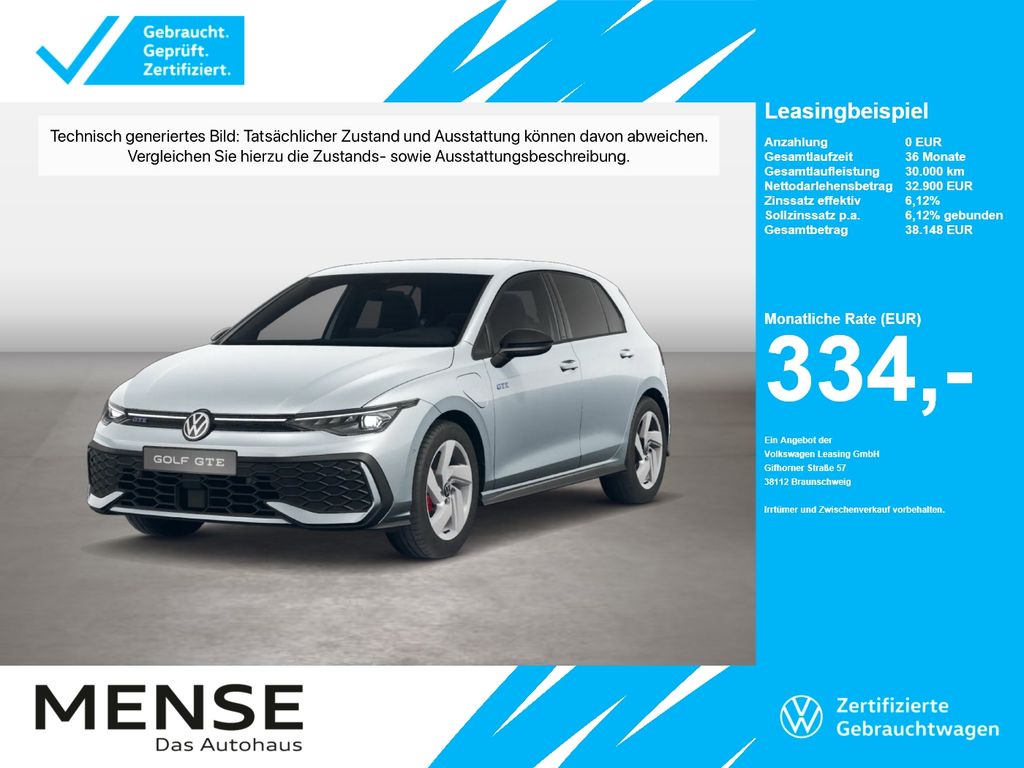 Abbildung Leasingangebot Volkswagen Golf VIII GTE DSG IQ.Light|Matrix|CarPlay|HUD|LM