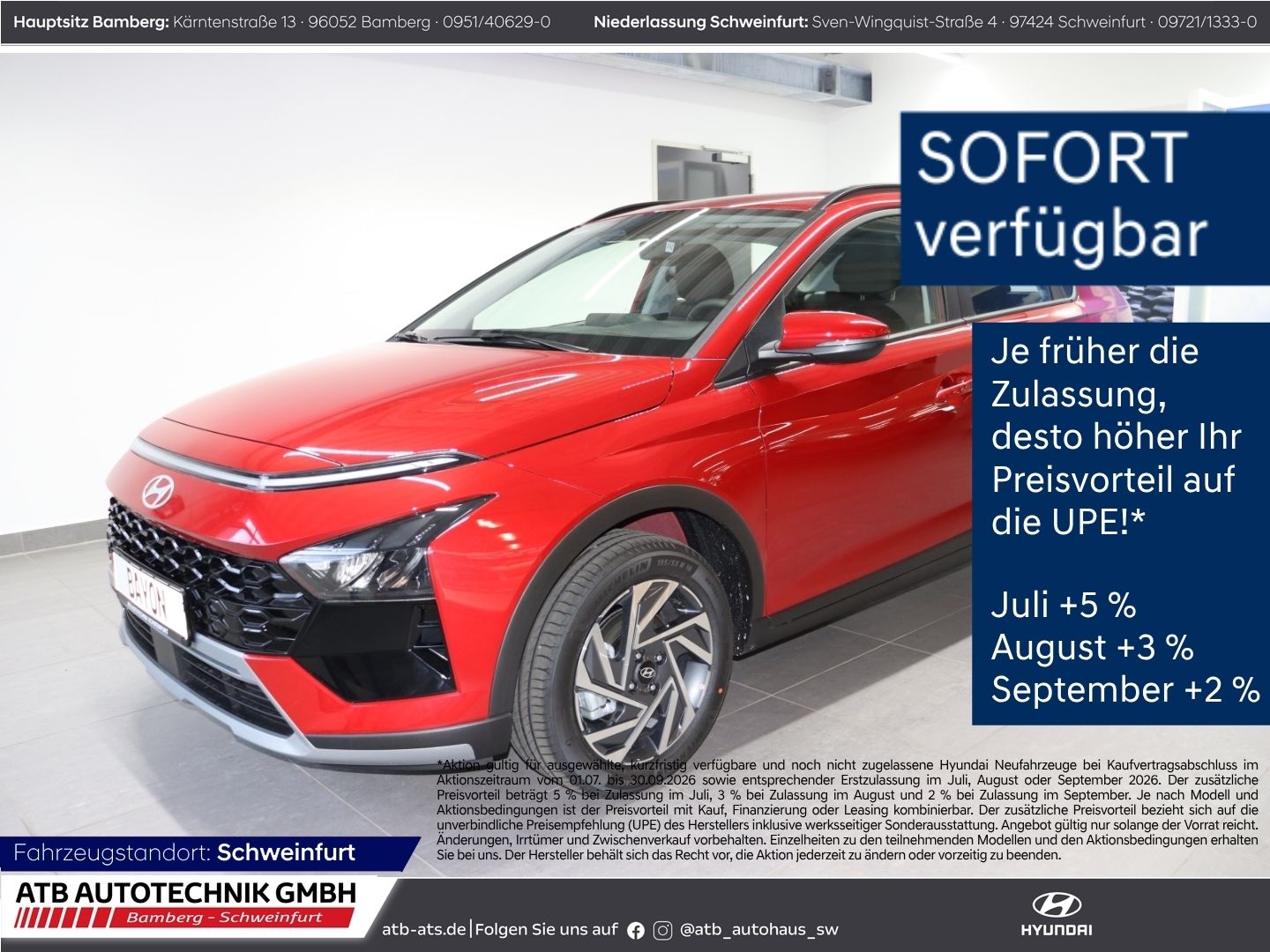 Fahrzeugabbildung Hyundai BAYON Trend 1.0 T-GDI 90 PS 6-MT 2WD Navi Digita