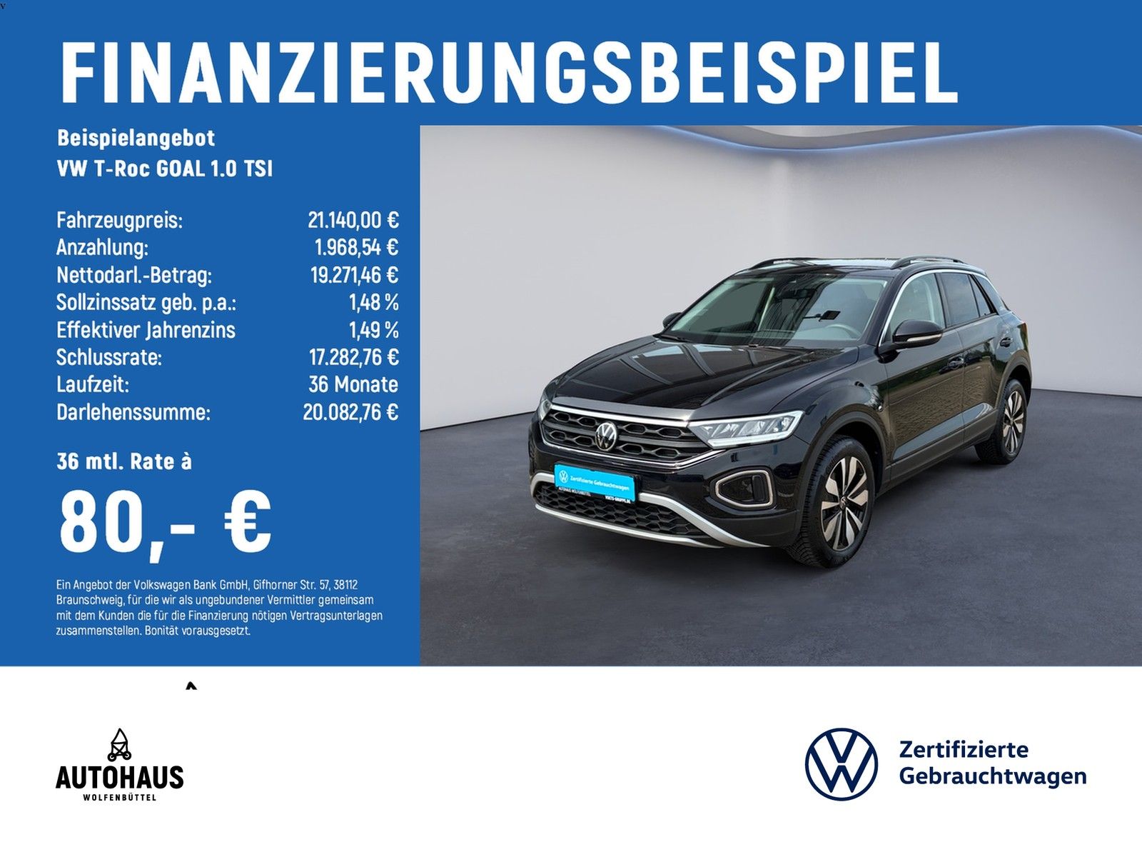 Volkswagen T-Roc GOAL 1.0 TSI LED+NAVI+App-Connect