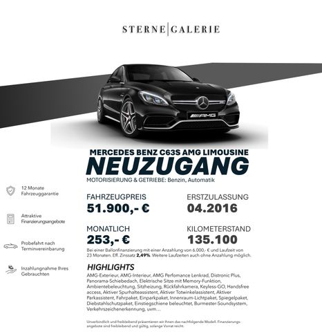 Mercedes-Benz C 63 AMG S/PANO/DISTRO+/AMBIENT/BURME/HEAD HUD