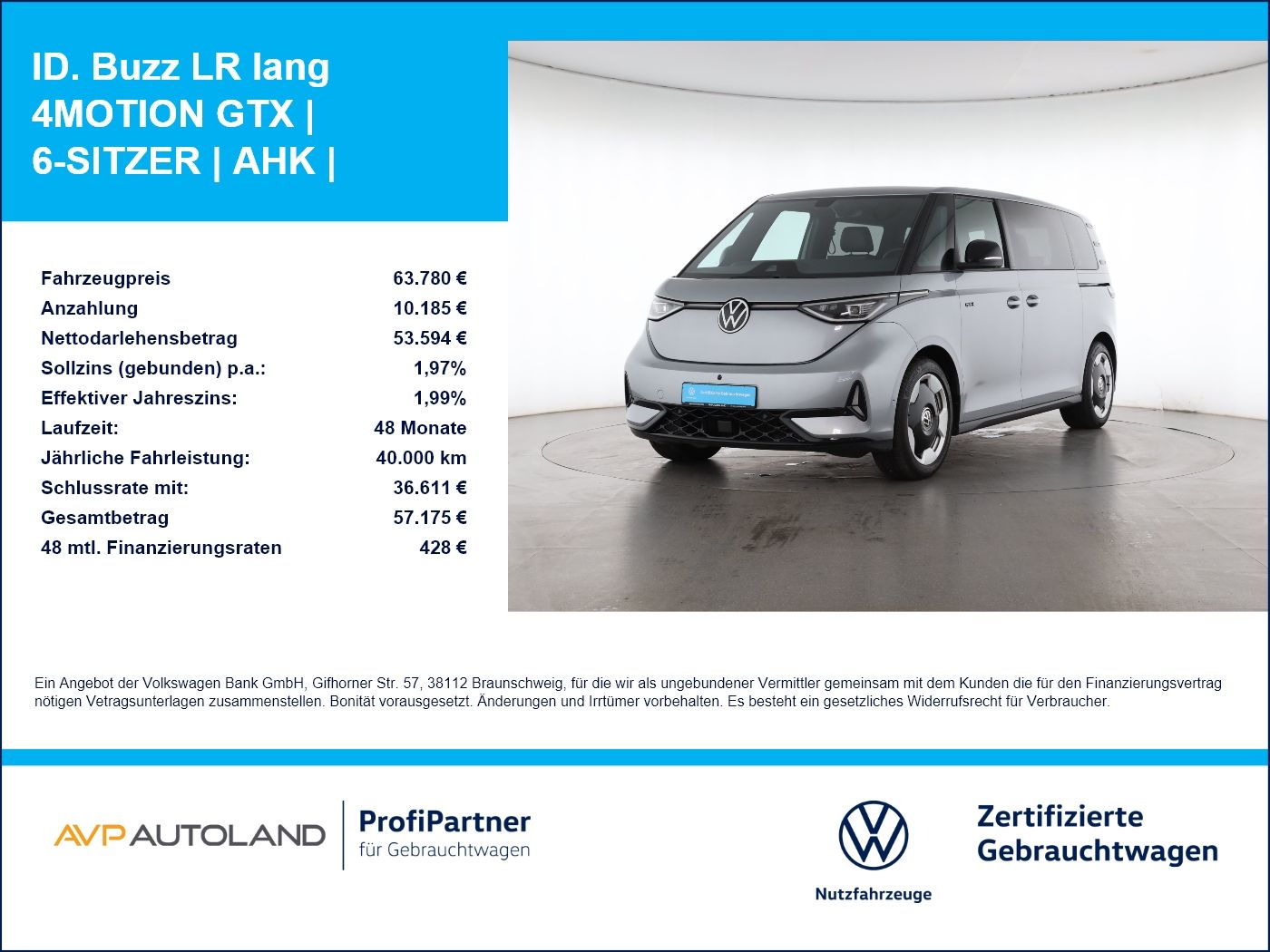Volkswagen ID. Buzz LR lang 4MOTION GTX | 6-SITZER | AHK |