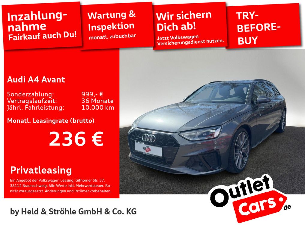 Audi A4 Avant S-Line Black 40 TDI qu 19 ACC AHK STHZ