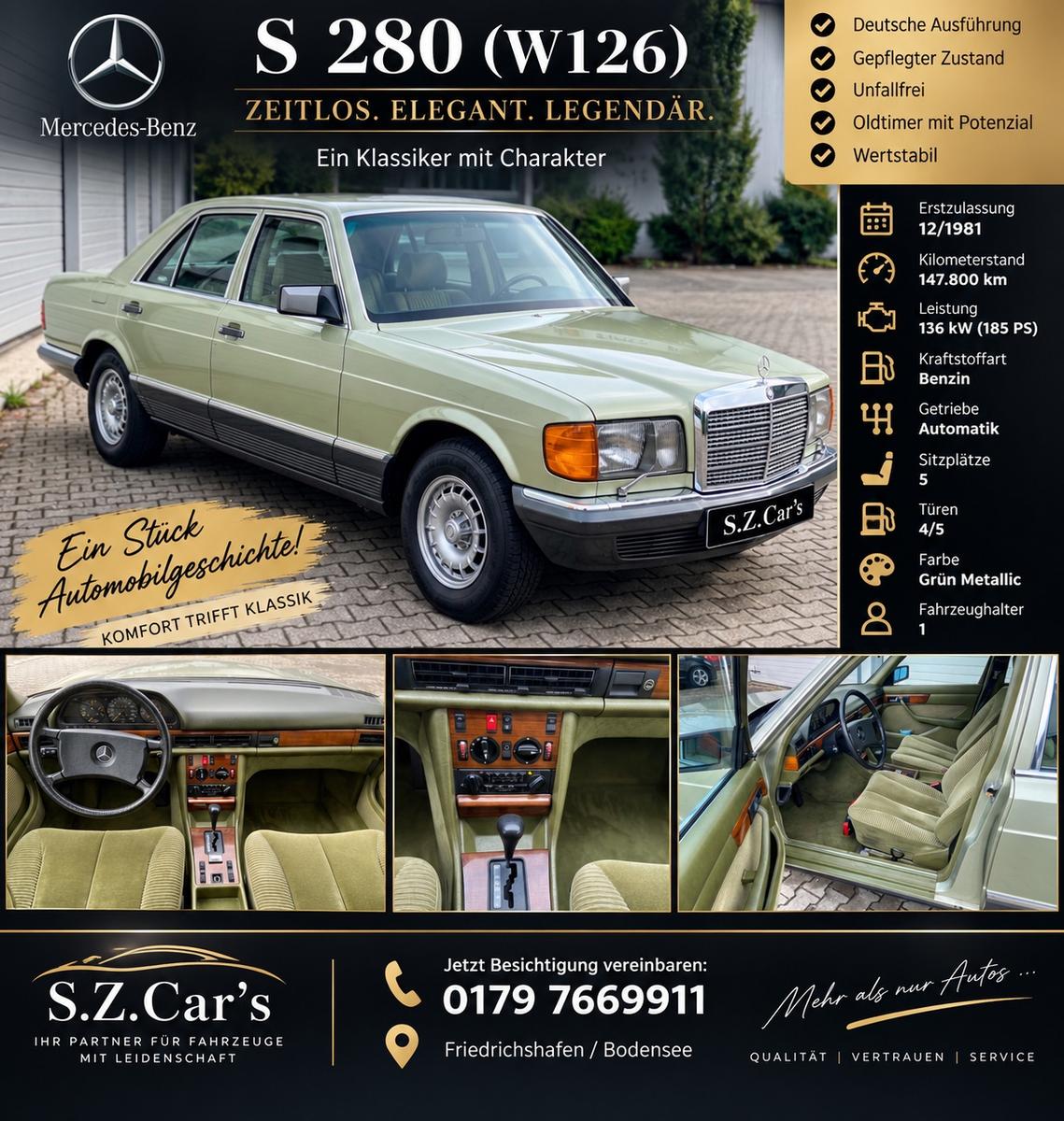 Mercedes-Benz SE280/Klima/1-Besitzer/Oldtimer