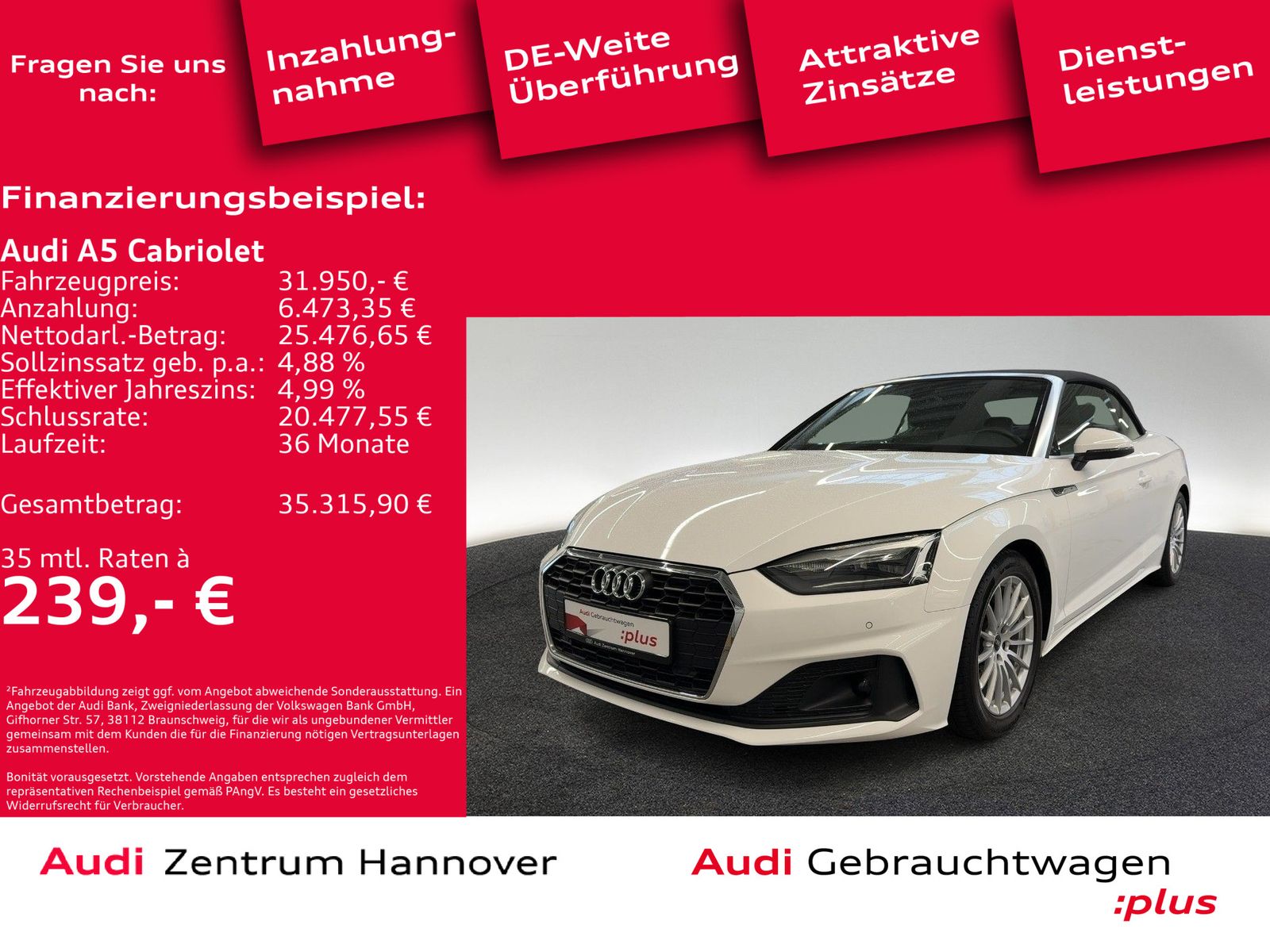 Audi A5 Cabriolet 35 TFSI LED Kamera virtual Leder Na