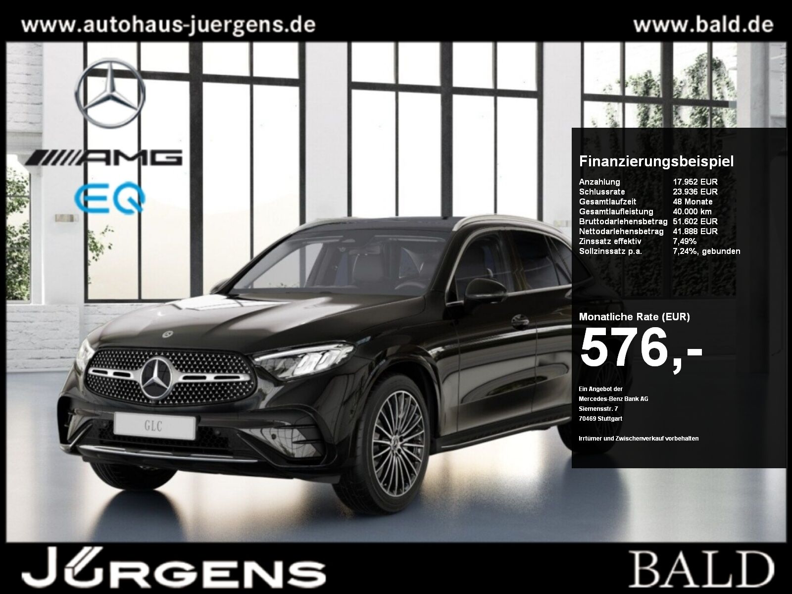 MERCEDES-BENZ GLC 300 d 4M AMG-Sport/Pano/AHK/Distr/Totw/Memo
