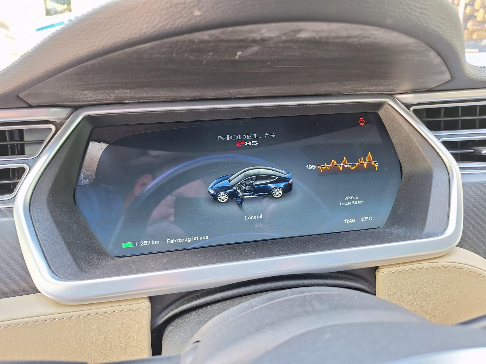 Tesla Model S P85 | 367 ch | BVA | Batterie SOH 93 % | Toit panoramique | Suspension pneumatique | Cuir | GPS