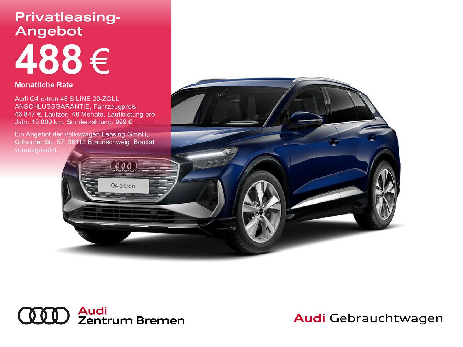 Audi Q4 e-tron 45 S LINE 20-ZOLL ANSCHLUSSGARANTIE