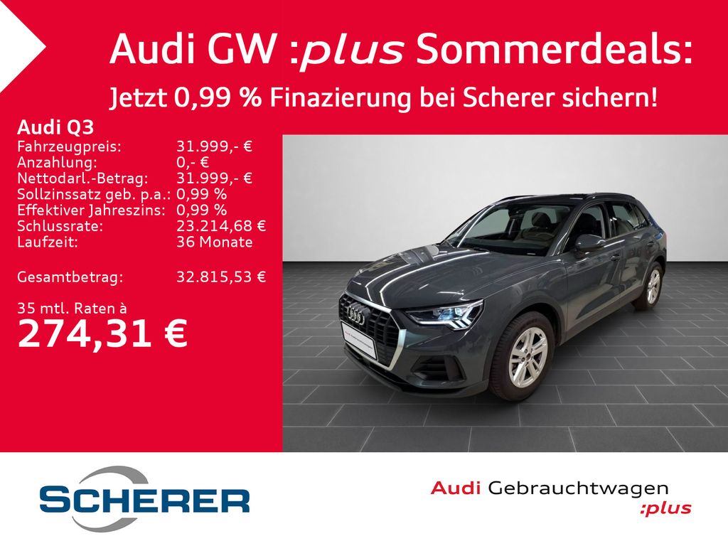 Q3 35 TFSI SHZ EPH Plus MMI 3J. Anschlussgaranti