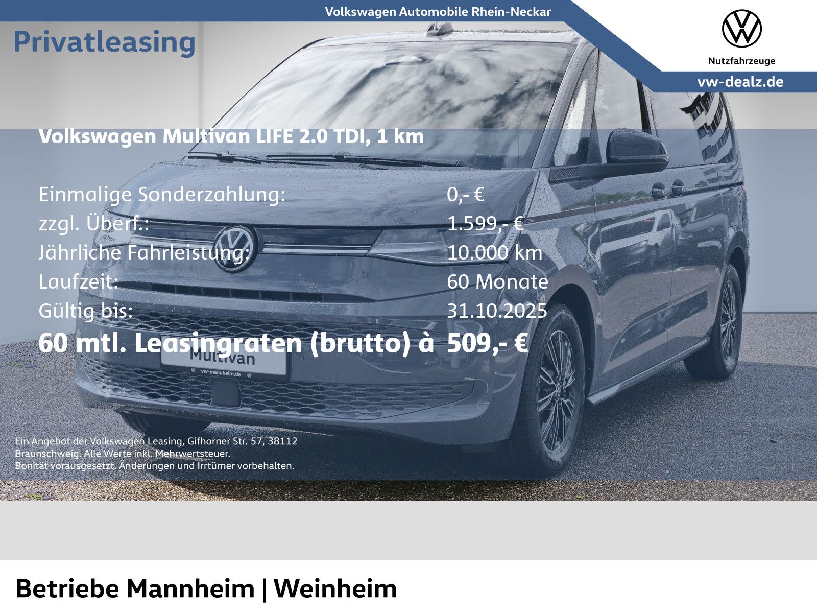 Volkswagen Multivan Life 2.0 TDI SCR DSG AHK ACC App-Connec