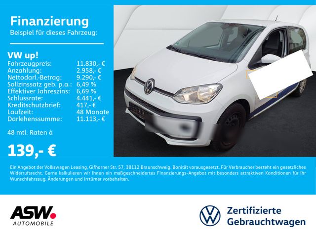 Volkswagen up! move up! 1.0 MPI Klimaanlage SHZ PDC GRA RFK