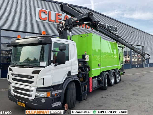 Scania P 360 Faun 18m³ + Hiab crane + Underground Conta