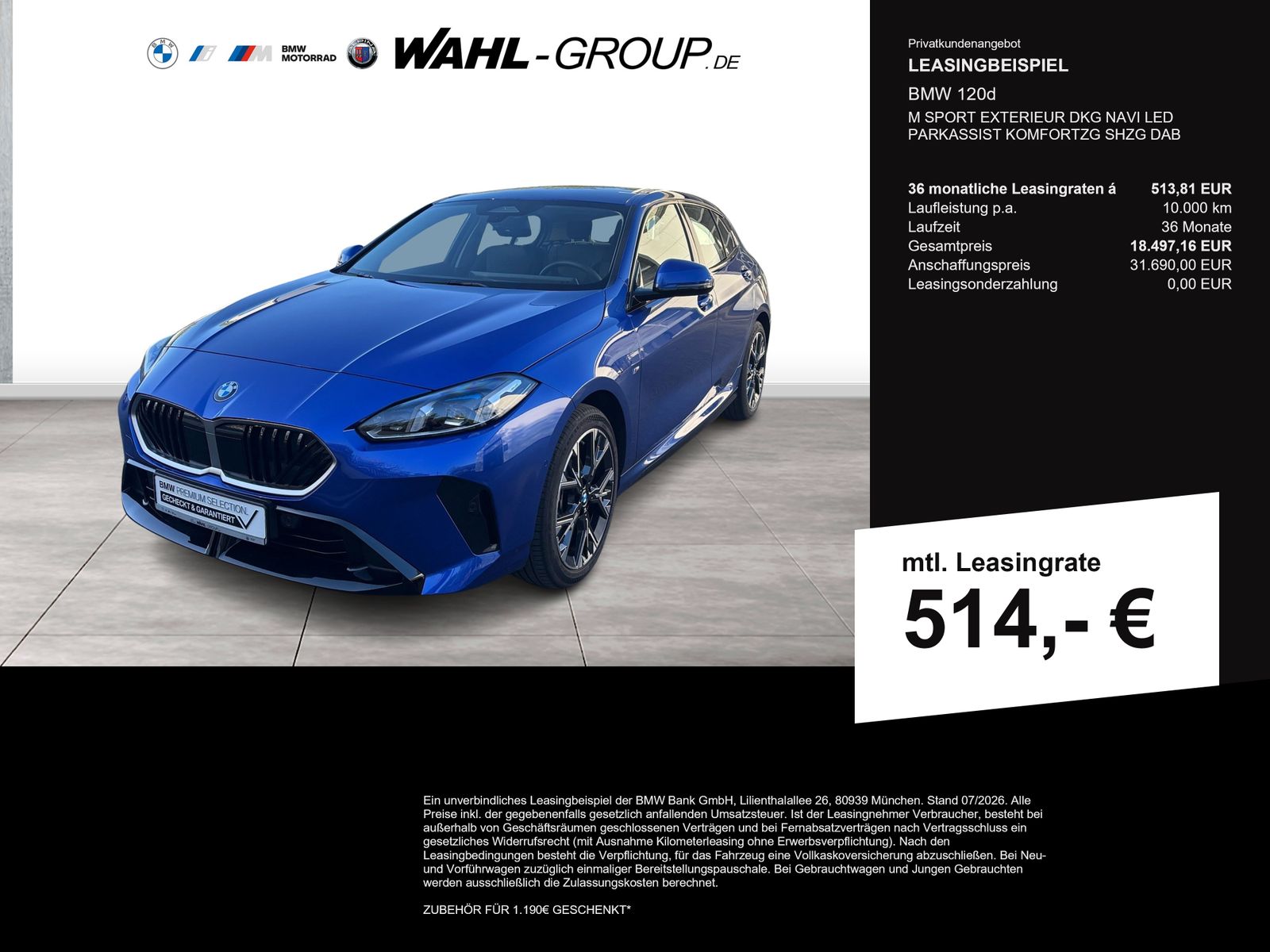 BMW 120d M SPORT EXTERIEUR DKG NAVI LED PARKASSIST K