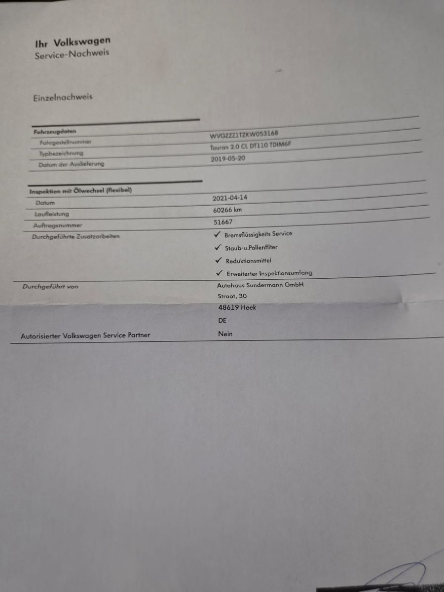 Fahrzeugabbildung Volkswagen Touran IQ.DRIVE / 1. HAND / MWST