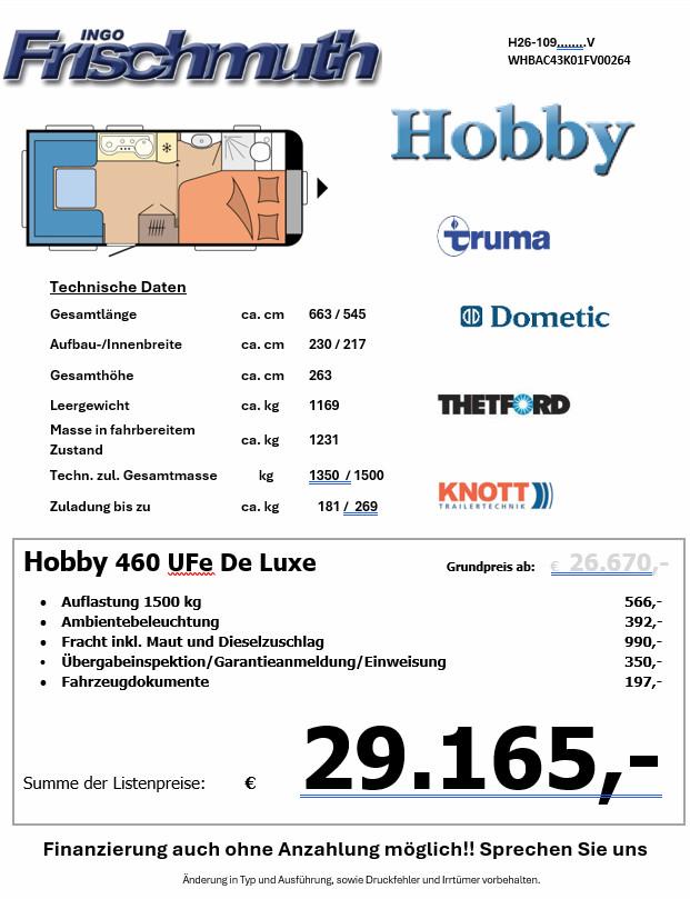 Hobby De Luxe 460 UFe Ambientelicht 1500 kg