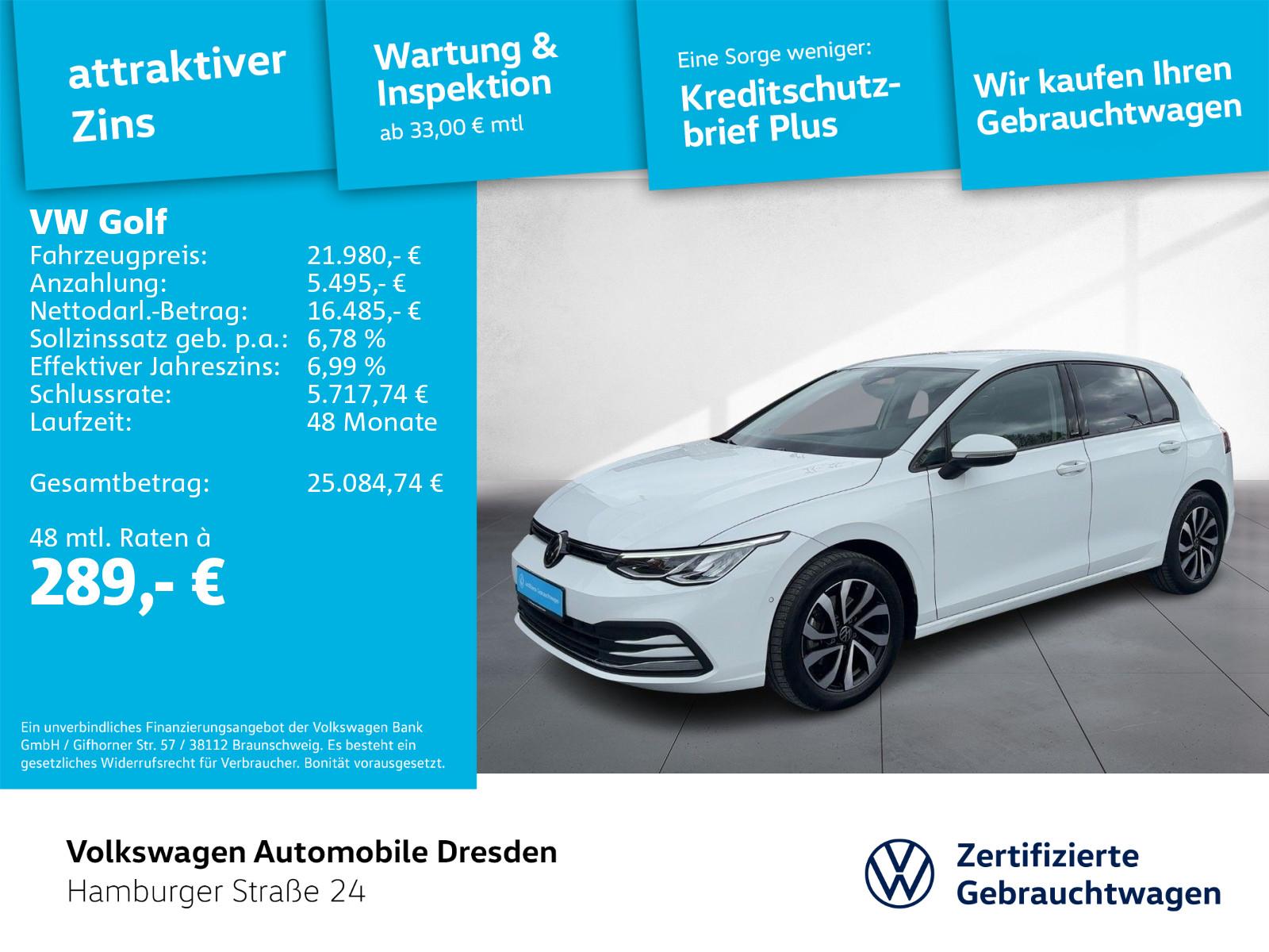 Volkswagen Golf VIII Active 2.0 TDI DSG LED SIDE APP PDC