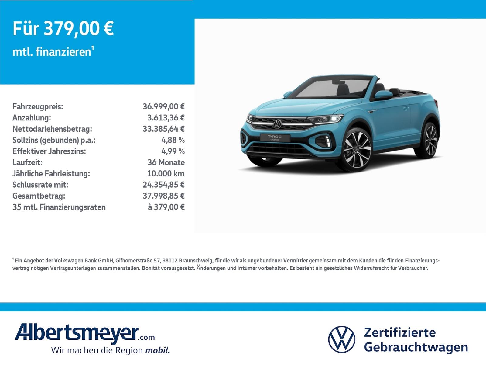 Volkswagen T-Roc Cabriolet 1.5 TSI R-Line +DSG+AHK+