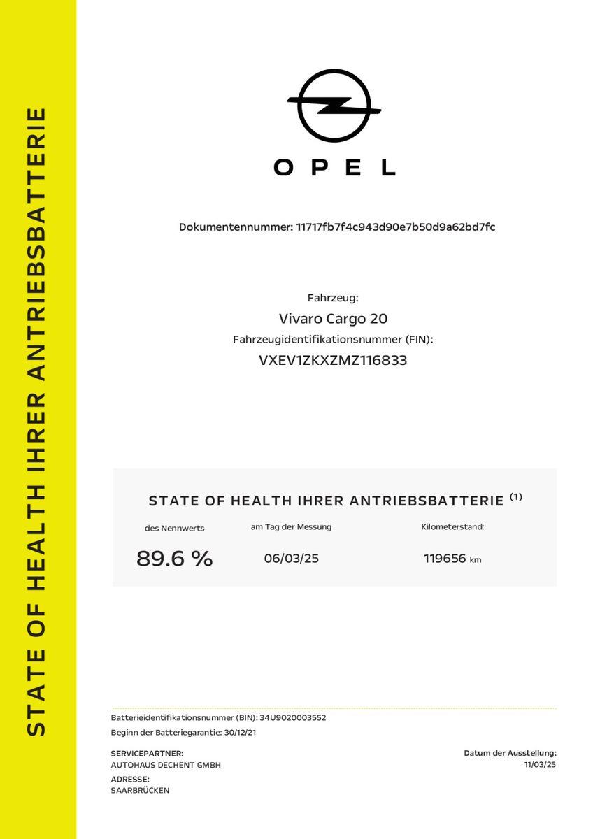 Fahrzeugabbildung Opel Vivaro-e Cargo Elegance 75kWh,Navi,Kamera,Sitzhz