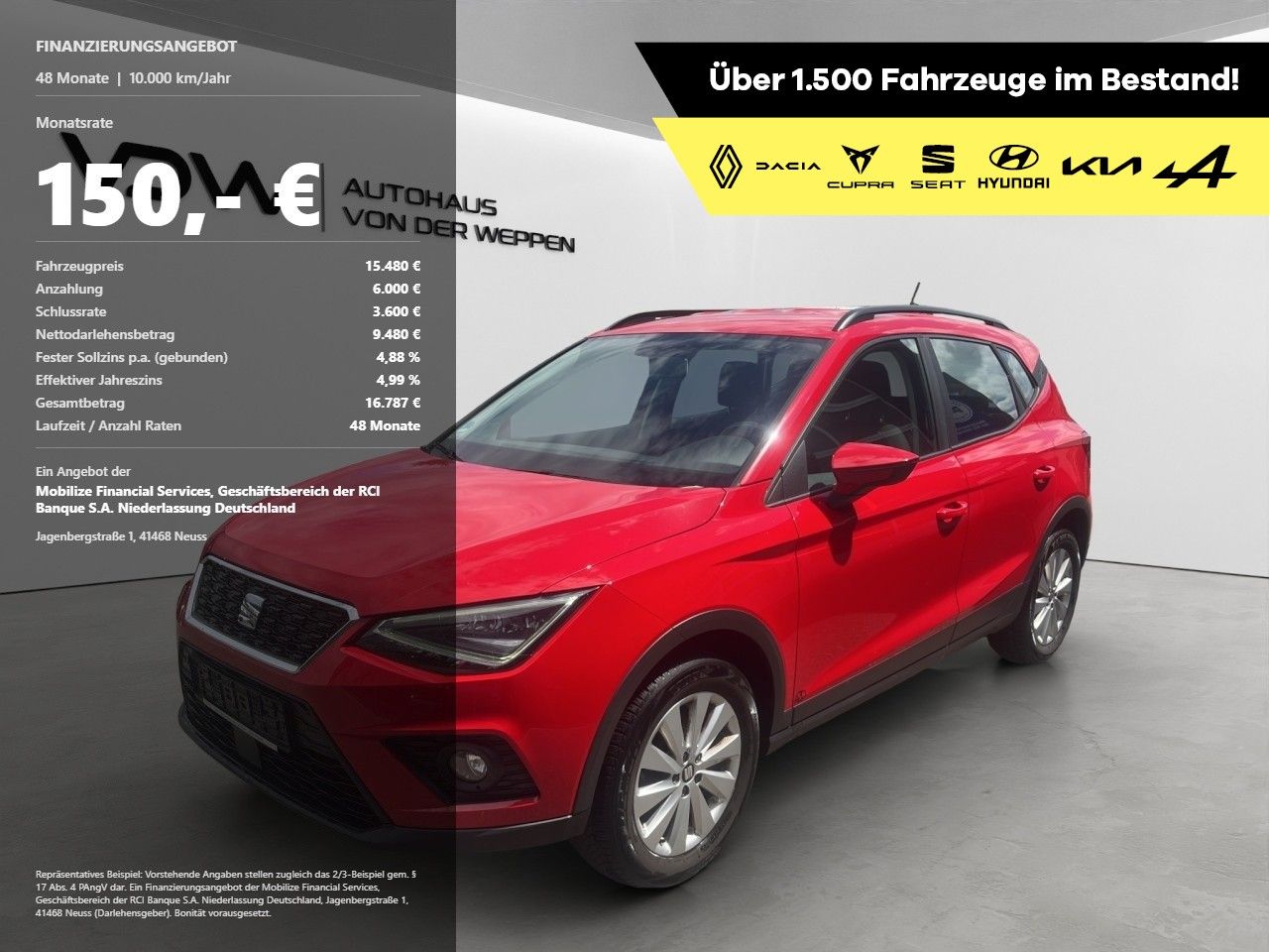 SEAT Arona Style Klima Navi Sitzheizung Fenster el.