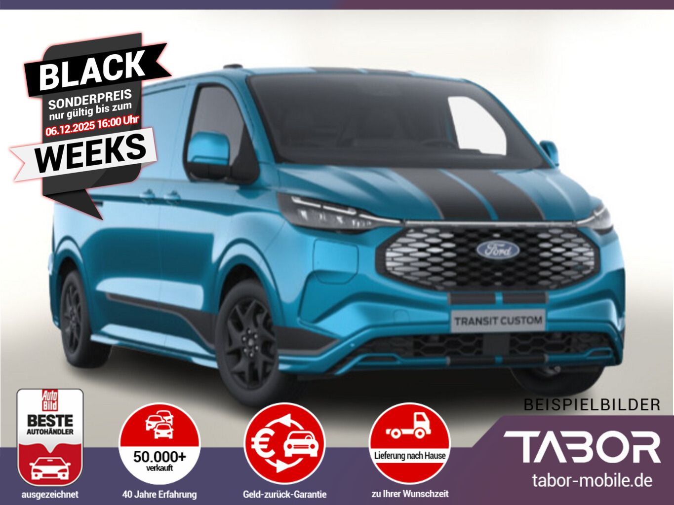 Ford E-Transit Custom 218 Sport 340L2 AHK UVP-38%*