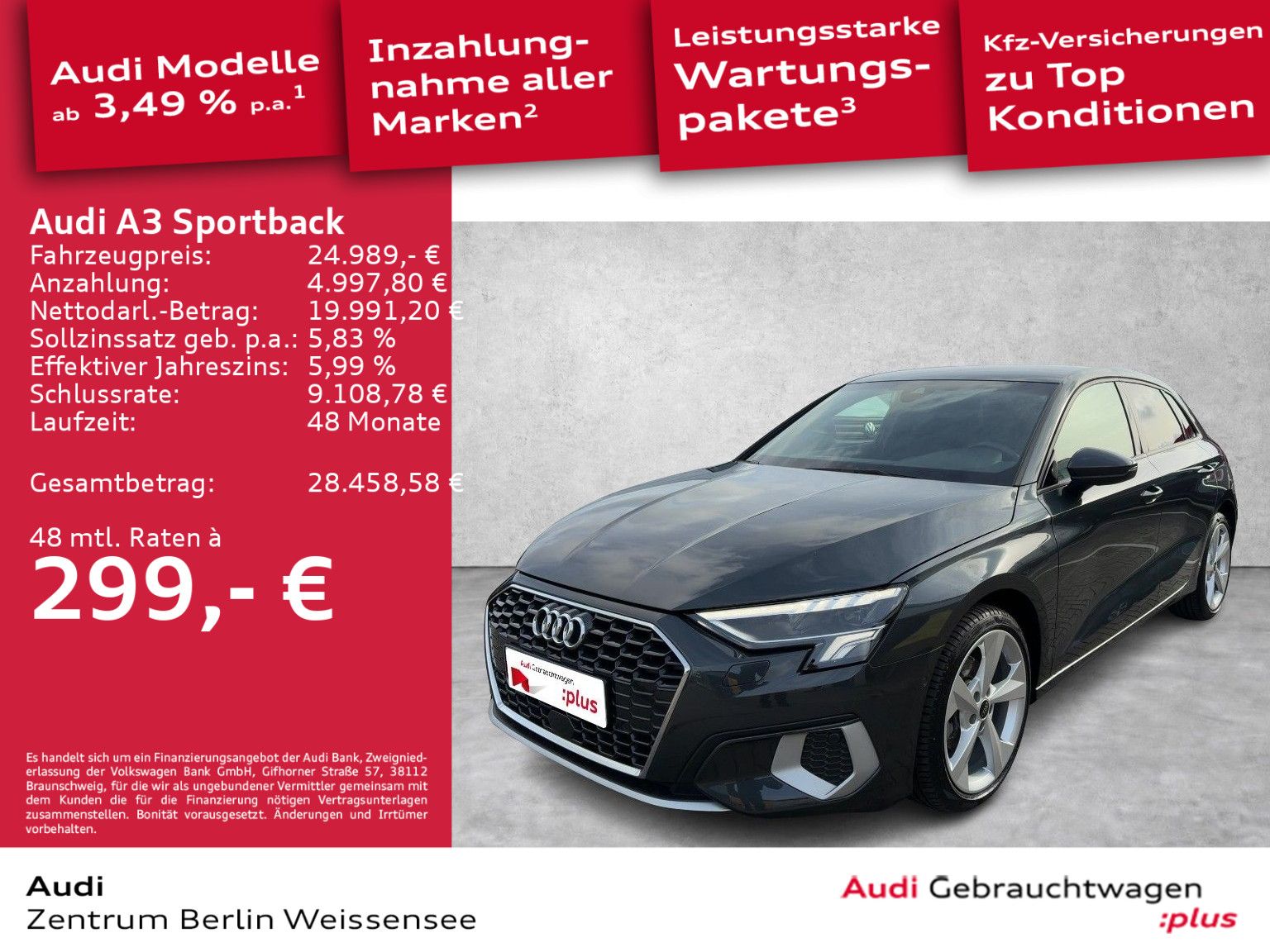 Audi A3 Sportback 35 TFSI S-TRO*LED*RFK*AHK*NAVI*APP* imagem 2
