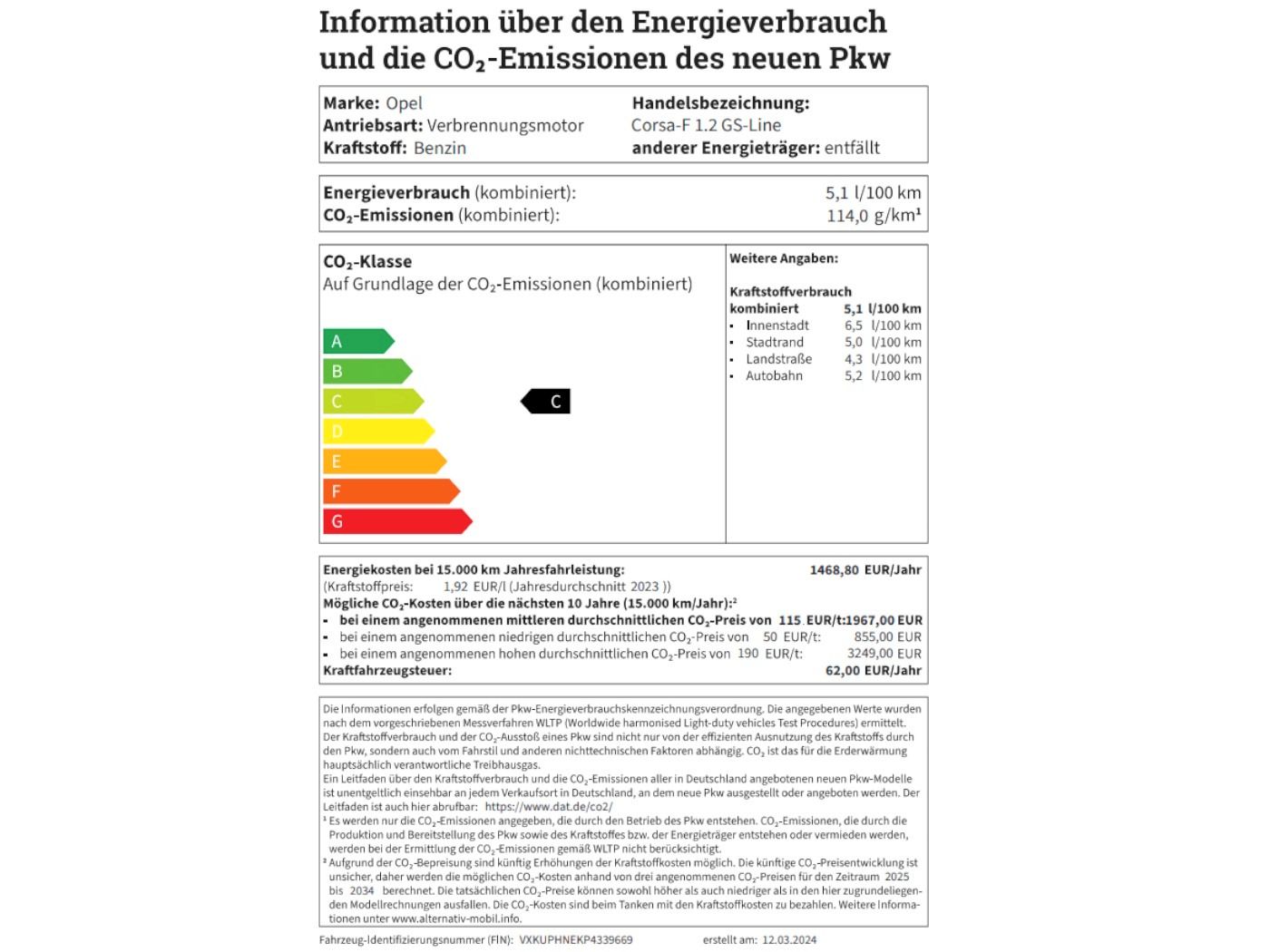 Fahrzeugabbildung Opel Corsa -F 1.2 GS-Line Kamera LED DAB Klima ALU