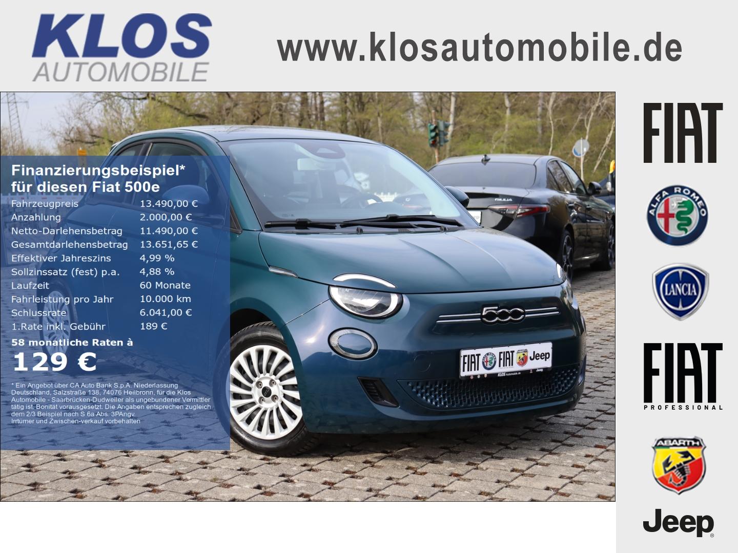 Fiat 500e ACTION 23,8 kWh CARPLAY SHZ RADIO WINTER PA