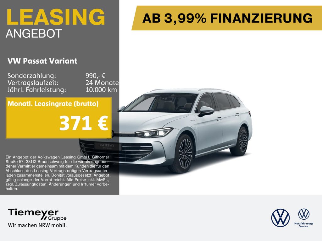 Abbildung Leasingangebot Volkswagen Passat Variant eHybrid ELEGANCE HuD 360° ASSIST