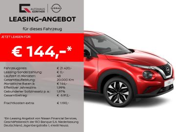 Nissan Leasingangebot: Nissan Juke ACENTA Komfort 114PS DIG-T 6MT Winter /Navi