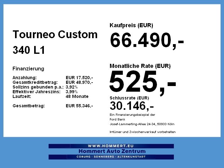 Ford Tourneo Custom 340 L1 Sport *BEV*360CAM*PANO