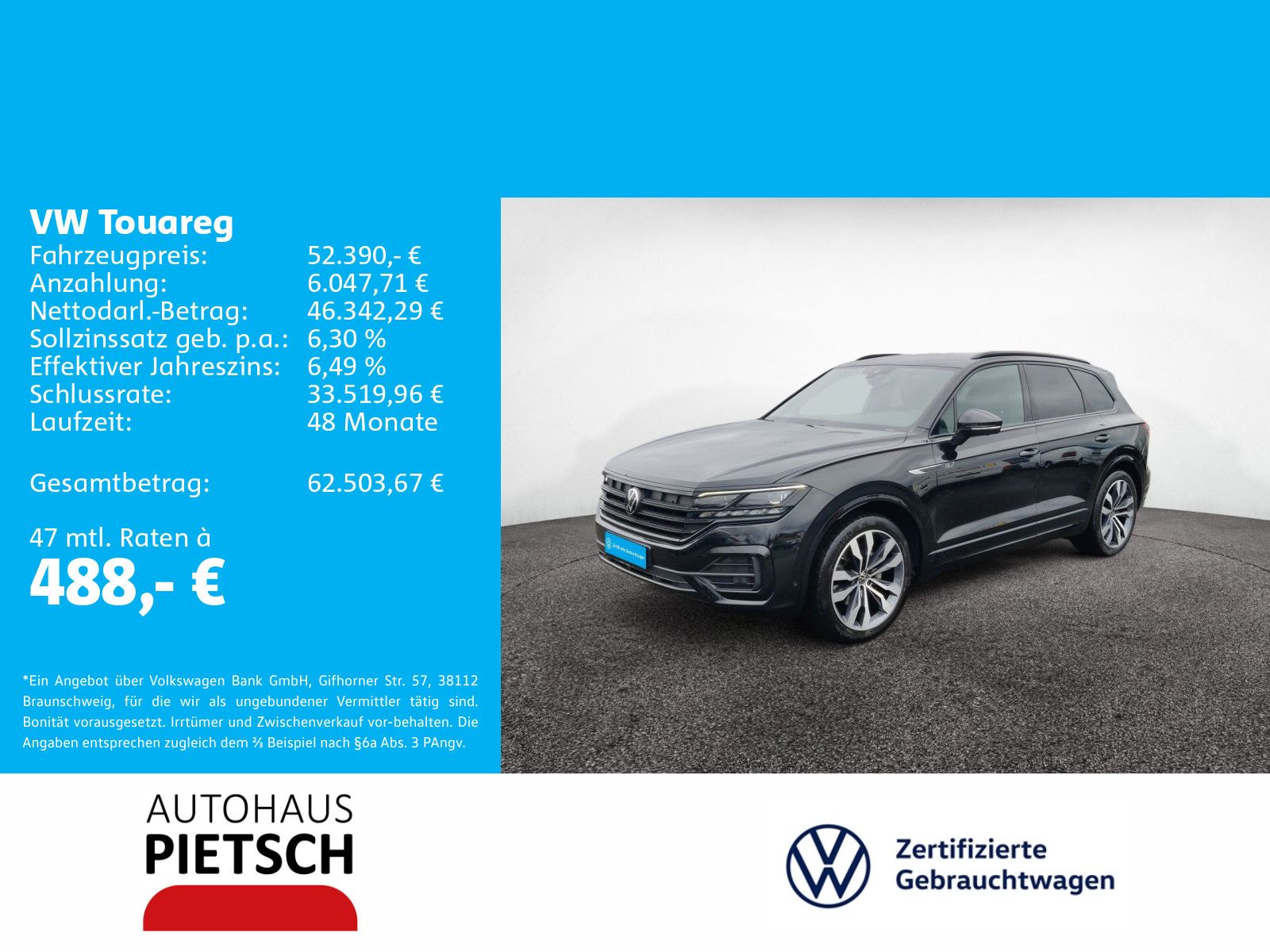 Volkswagen Touareg 3.0 V6 TDI 4Motion R-Line Matrix Luftfed foto 2