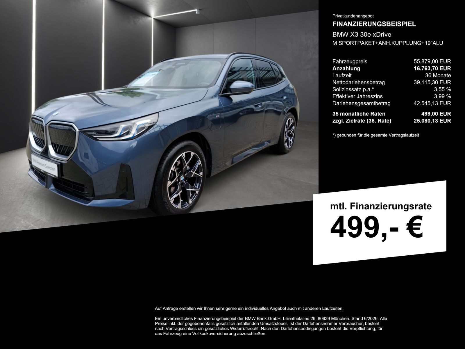 BMW X3 30e xDrive M SPORTPAKET+ANH.KUPPLUNG+19"ALU imagem 2