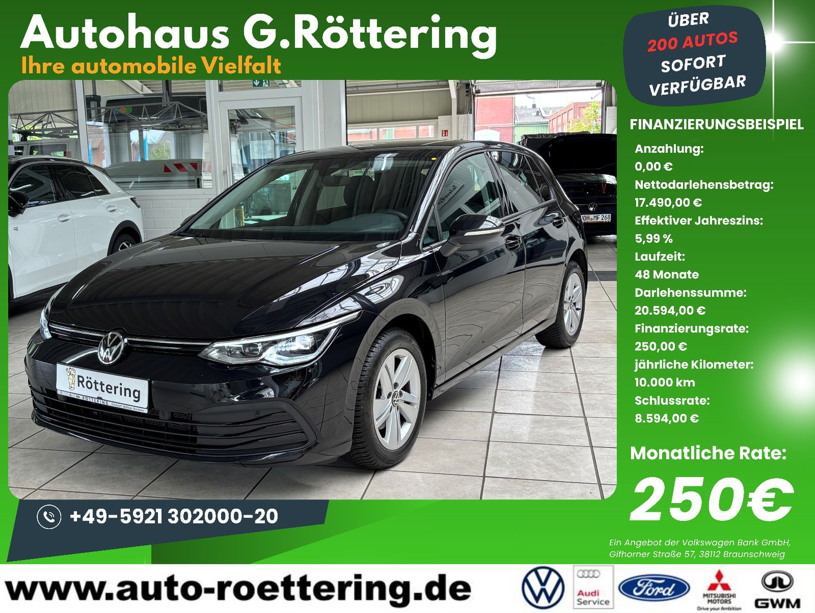 Fahrzeugabbildung Volkswagen Golf VIII Life + LED+NAVI+SHZ+LHZ+GJR