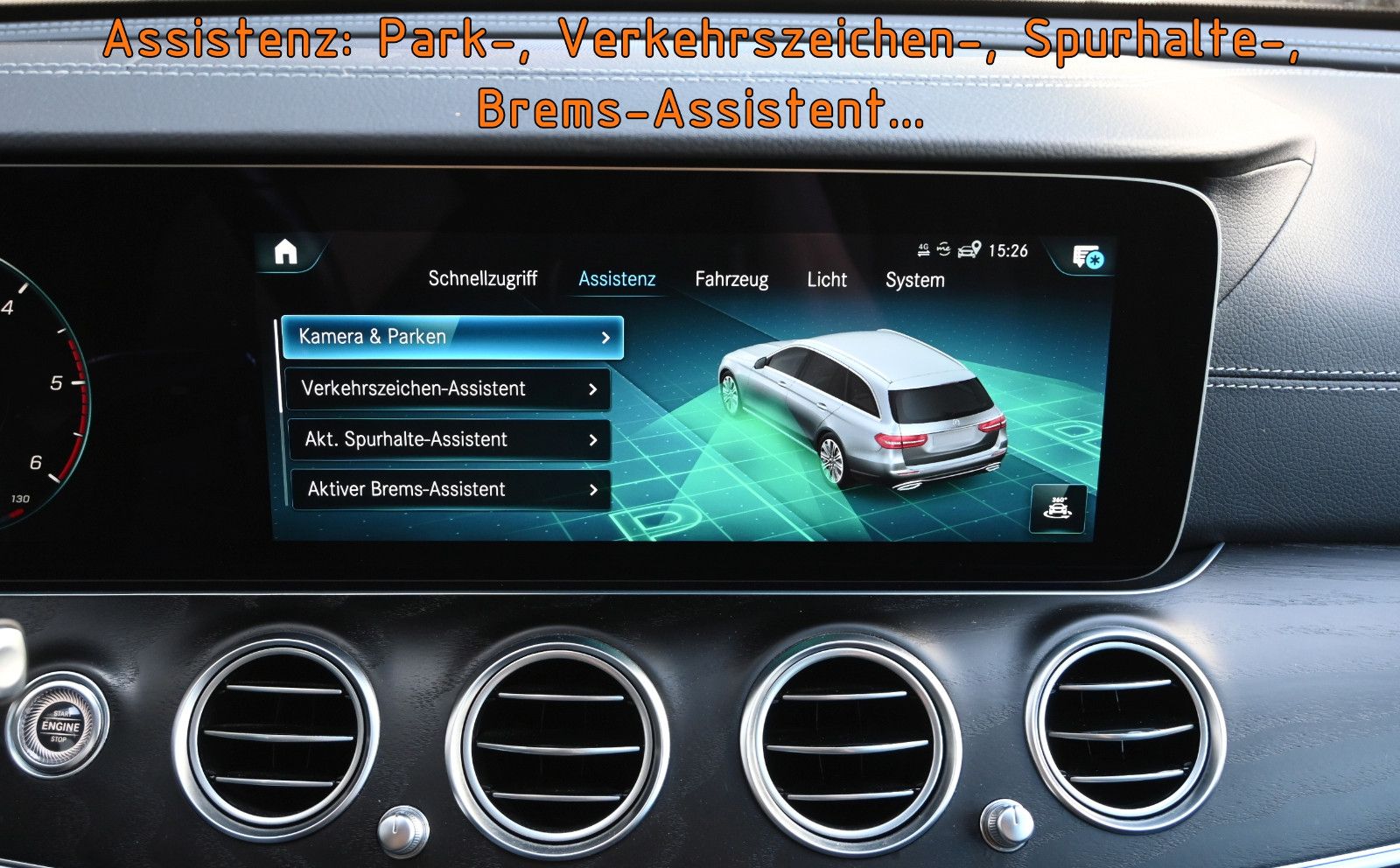Fahrzeugabbildung Mercedes-Benz E 400 d 4M. T °ACC°AHK°AIRMATIC°MEMO°STHZG°360°